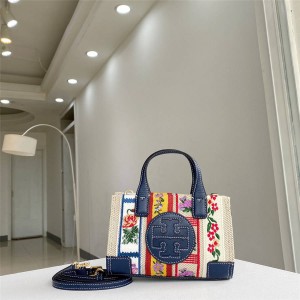 tory burch/托里伯奇TB美国官网正品迷你ELLA编织拼布微手提袋75206