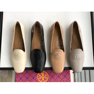 tory burch/托里伯奇中文官网TB女鞋批发网真皮刺绣LOGO乐福鞋平底鞋