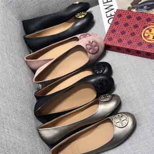 tory burch/托里伯奇TB中文官网原单女鞋大LOGO圆头芭蕾舞平底鞋单鞋