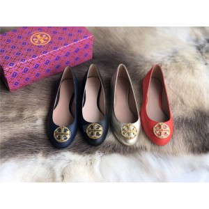 tory burch/托里伯奇TB中文官网正品经典MINNIE LOGO圆头平底鞋