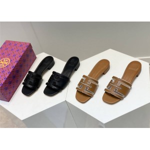 tory burch/托里伯奇TB官网代购新款女鞋网纱拼接小方头一字拖鞋